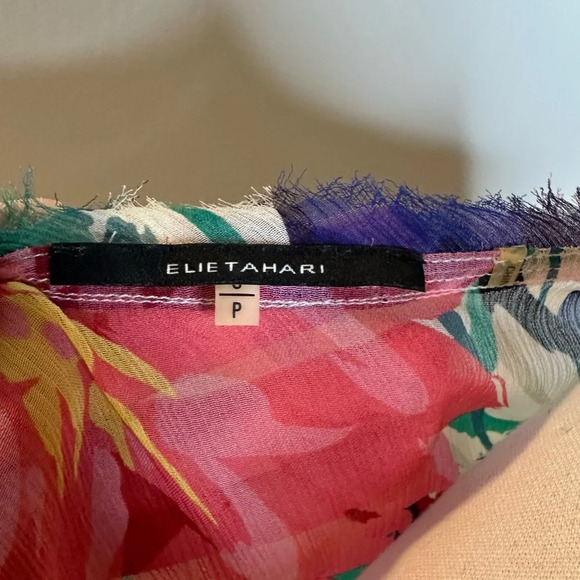 Elie Tahari Silk Floral Blouse Sz S - Picture 3 of 4